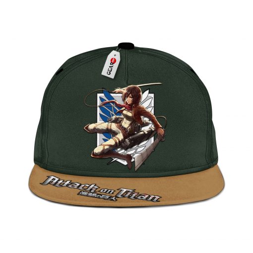 Survey Corp Mikasa Snapback Hat Custom Attack On Titan Anime Hat GOTK2402