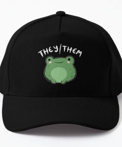 They / Them Pronoun Frog - Cute Kawaii Aesthetic Frog - Non-Binary Enby NB Pride Baseball Cap RB0403 product Offical Anime Hat Merch